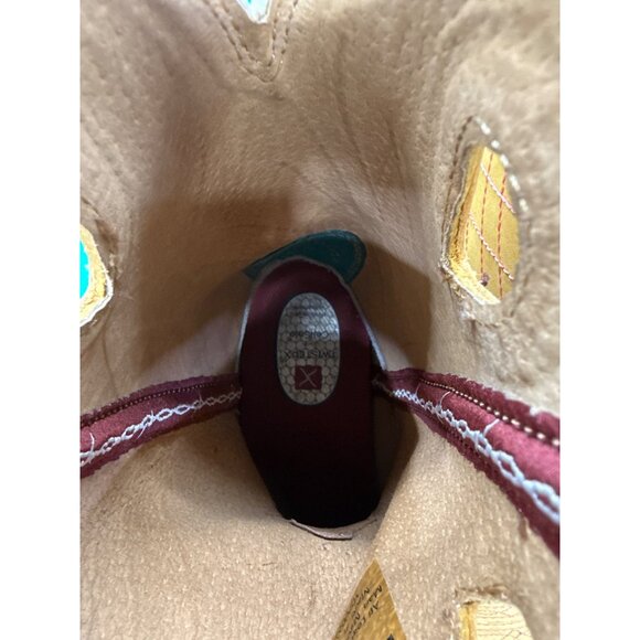 Twisted X Womens 10 B Leather Cowboy Boots Square Toe Tan With White Cross Embro - Picture 3 of 6